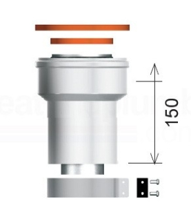 Ariston 80/125 mm-es Függőleges indítóidom, alu/alu 3318040