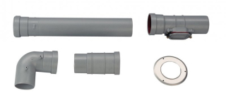 Bosch 80 mm-es AZB 615 Vízszintes készlet kéménybe kötésig, alu/pps 7719001530