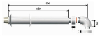 Ariston 60/100 mm-es Koncentrikus parapett szett 1 m, alu/alu 3318000