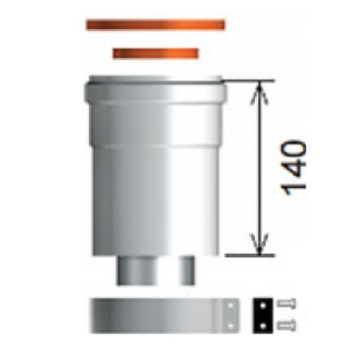 Ariston 60/100 mm-es Függőleges indítóidom, alu/pps 3318079