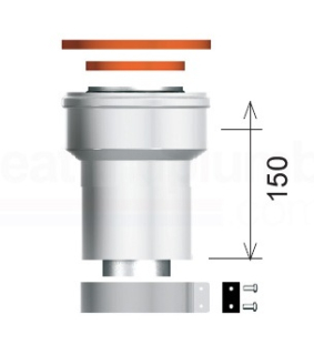 Ariston 80/125 mm-es Függőleges indítóidom, alu/pps 3318095