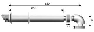 Immergas 60/100 mm-es koaxiális vízszintes készlet, alu/pps 3.012000
