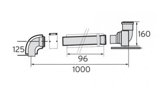 Vaillant 80/125 mm-es koncentrikus csatlakozás kéményaknában, alu/alu 303618